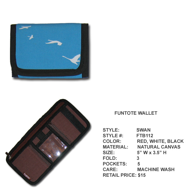 Funtote Swan canvas wallet
