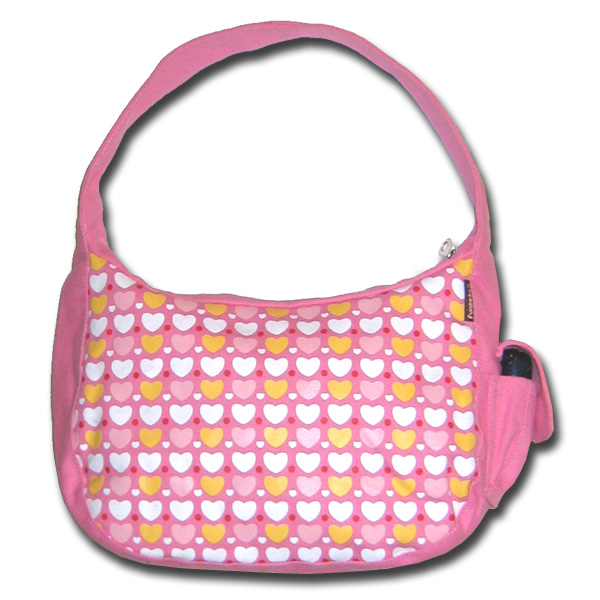 Funtote pink canvas hobo bag