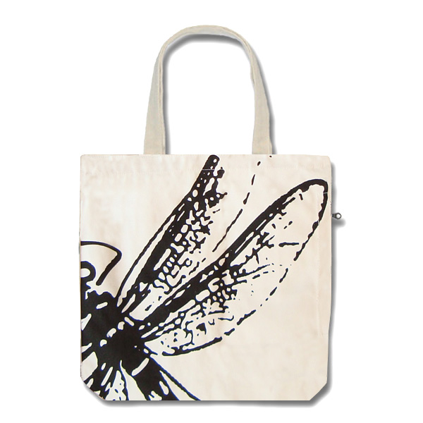Funtote® Dragonfly city canvas tote bag