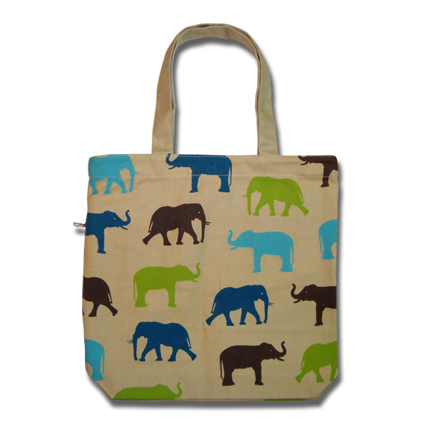 Funtote® Elephant fun canvas tote bag