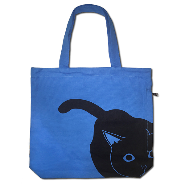 Funtote® Cat canvas tote bag(blue)